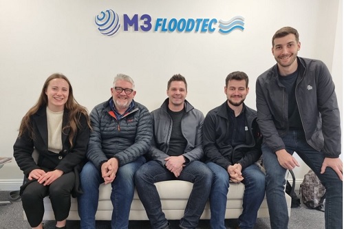 Some of the FloodFlash team with M3 Floodtec’s Neil (centre)